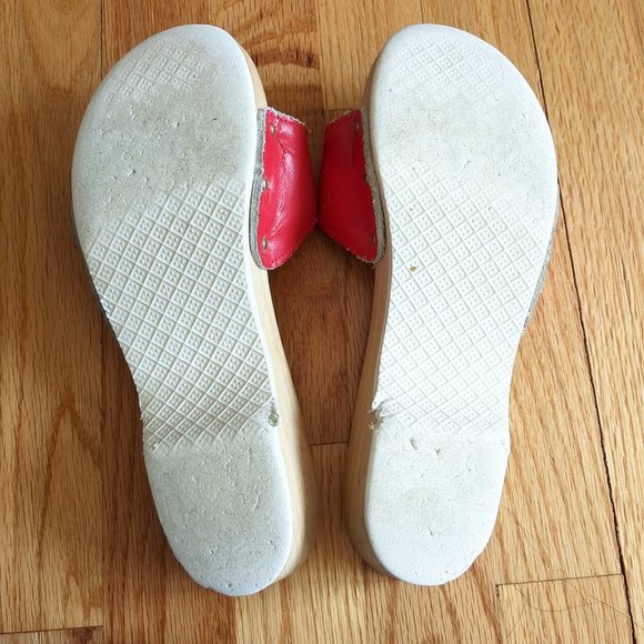 Dr. Scholl’s 70's Original Collection Leather Wood Slide Exercise Clog Sandals - Picture 6 of 12